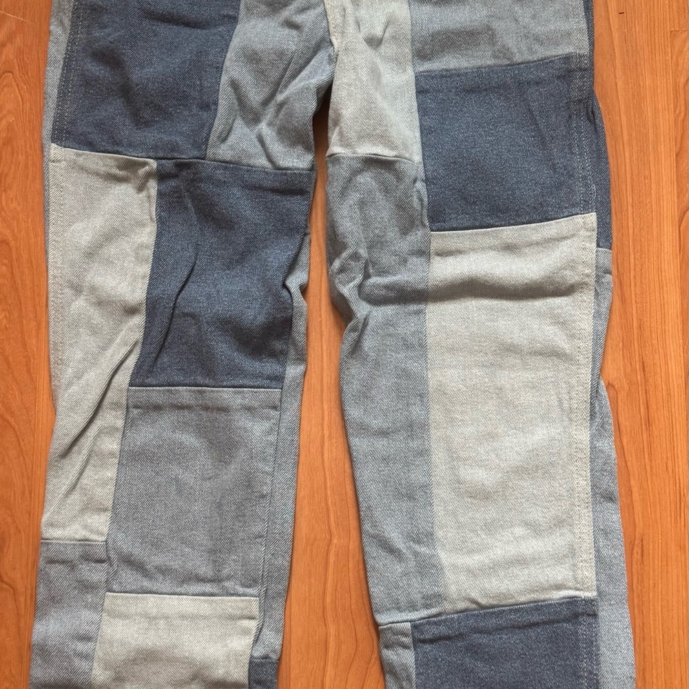 Stylish Patchwork Pants in Gray Tones